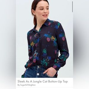 ModCloth /Sugarhill Brighton Jungle print long sleeve shirt